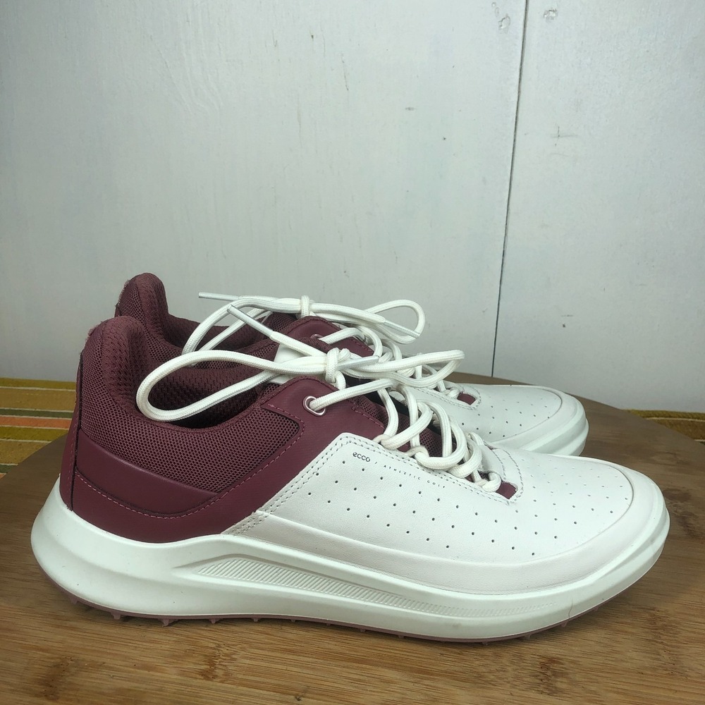 Ecco womens size 39 golf shoes Core white Leather Spikeless Sneakers